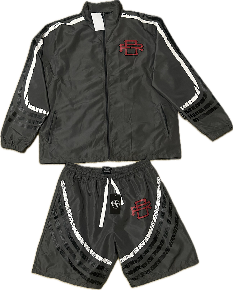 Black/Red Long Sleeve short track set